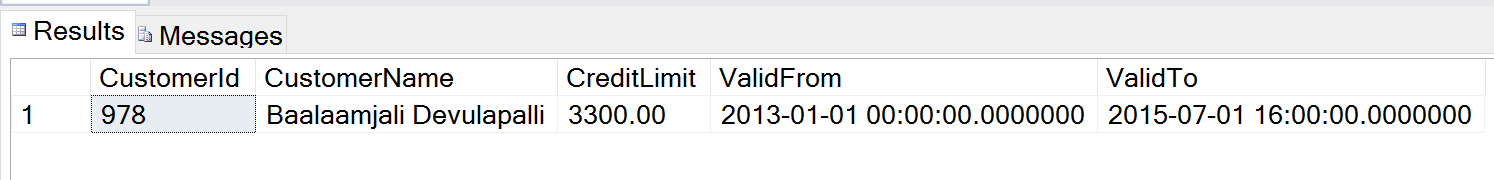 Abb.8: Temporal Tables Beispieldatensatz. © William Durkin